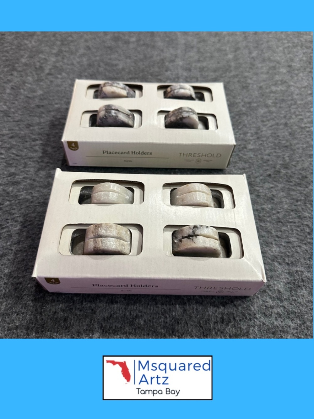 Threshold Marble Placecard Holders Lot of 8 Natural Stone Wedding Table Decor